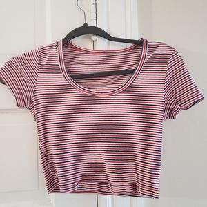 American Apparel red white and blue crop top size S